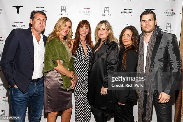 Michael Capponi, Camille Goldstein, Nancy Malnik, Kelly Stone, Robin Davis and Gideon Kimbrell attend the InList's Oscars Event at Mari Vanna Los...