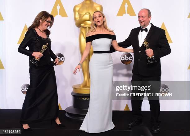 TOPSHOT-US-OSCARS-PRESS ROOM, News Photo