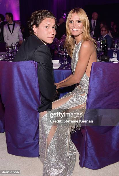 Vito Schnabel and model Heidi Klum attend the 23rd Annual Elton John AIDS Foundation Academy Awards viewing party with Chopard on February 22, 2015...