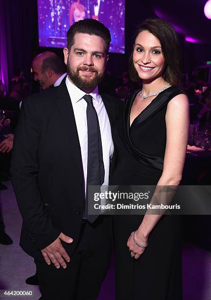 Personality Jack Osbourne and Lisa Stelly attend the 23rd Annual Elton John AIDS Foundation Academy Awards Viewing Party on February 22, 2015 in Los...