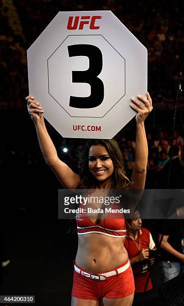 Octagon Luciana Andrade introduces a round during the UFC Fight Night event at Gigantinho Gymnasium on February 22, 2015 in Porto Alegre, Brazil.