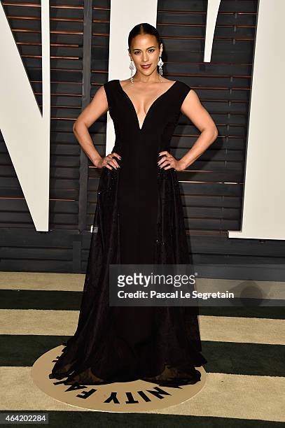 Actress Paula Patton attends the 2015 Vanity Fair Oscar Party hosted by Graydon Carter at Wallis Annenberg Center for the Performing Arts on February...