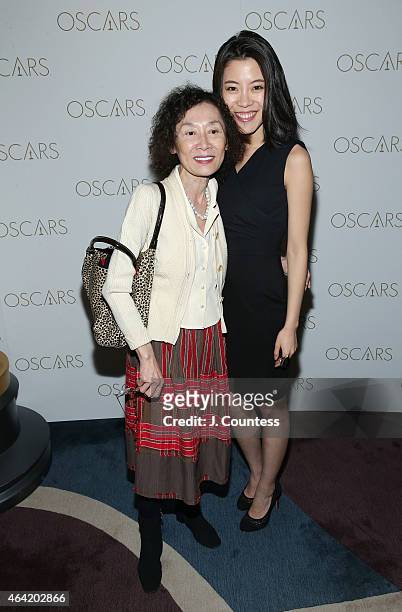 Christine Choi and Yi Liu attend the Academy Of Motion Picture Arts And Sciences 87th Oscars Viewing Party And Dinner at Daniel on February 22, 2015...