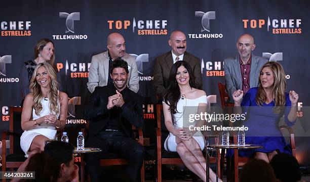 NBCUniversal Press Tour, January 2014 -- "Top Chef Estrellas" Session -- Pictured: bottom row, Aylin Mujica, Hosr; David Chocarro, Celebrity...