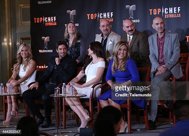 NBCUniversal Press Tour, January 2014 -- "Top Chef Estrellas" Session -- Pictured: bottom row, Aylin Mujica, Hosr; David Chocarro, Celebrity...