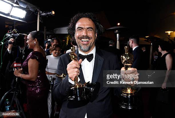Director Alejandro Gonzalez Inarritu, winner of Best Original Screenplay, Best Director, and Best Motion Picture, for 'Birdman' attends the 87th...
