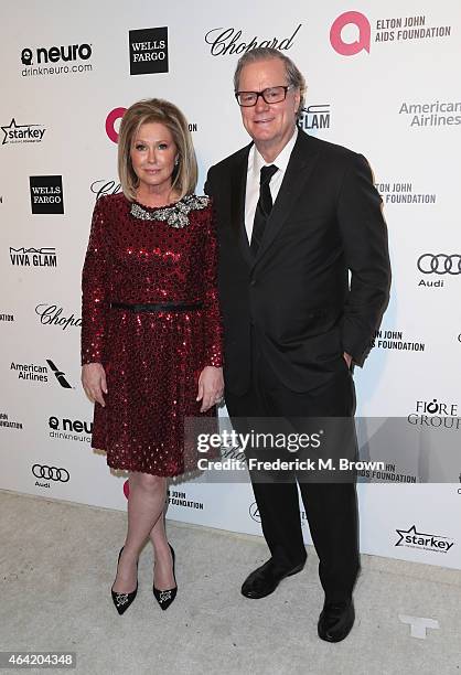 Actress Kathy Hilton and Richard Hilton attend the 23rd Annual Elton John AIDS Foundation's Oscar Viewing Party on February 22, 2015 in West...