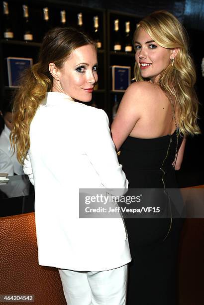 Actress Leslie Mann and model Kate Upton attend the 2015 Vanity Fair Oscar Party hosted by Graydon Carter at the Wallis Annenberg Center for the...