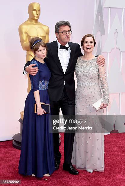 Agata Trzebuchowska, Director Pawel Pawlikowski and Agata Kulesza attend the 87th Annual Academy Awards at Hollywood & Highland Center on February...