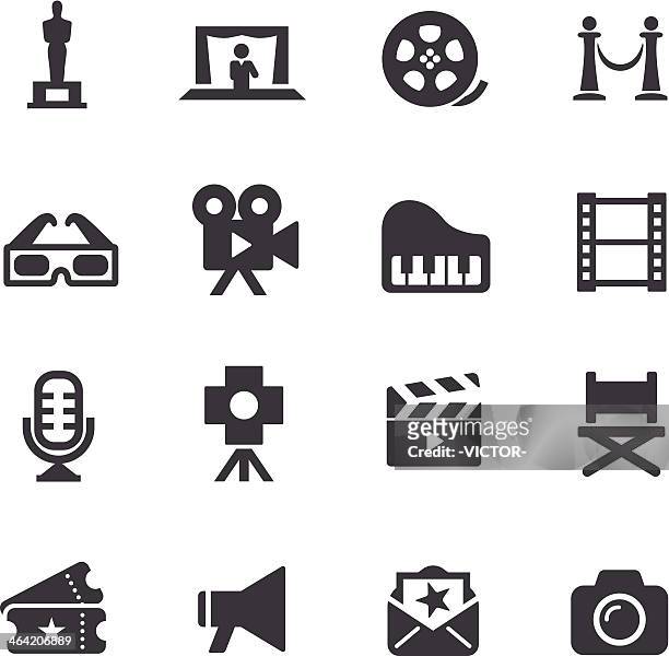film industry icons - acme series - directors chair stock illustrations