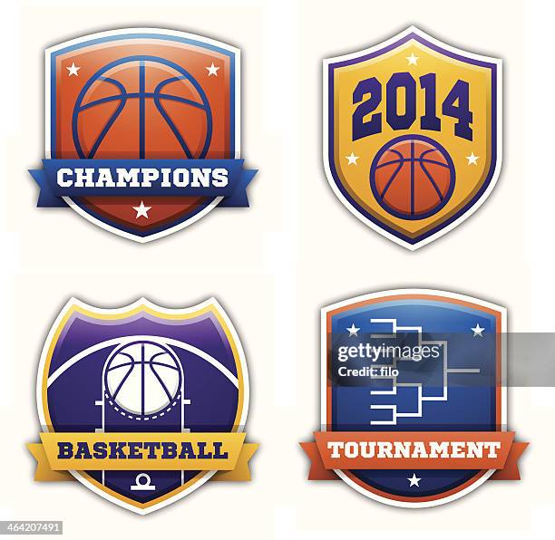 bildbanksillustrationer, clip art samt tecknat material och ikoner med basketball badges - basketball bracket