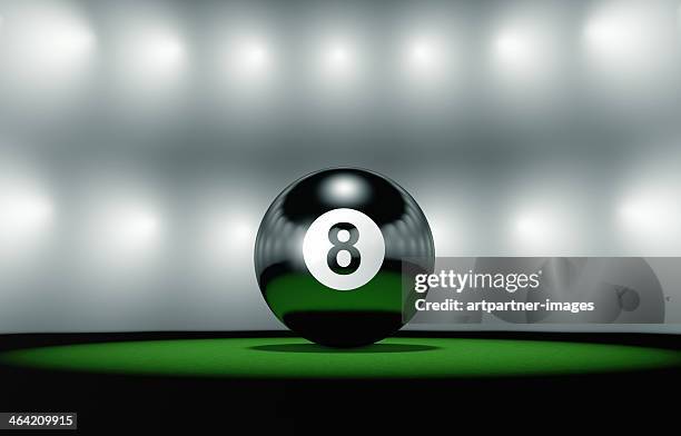 eight ball  closeup on table - 8 ball pool stock pictures, royalty-free photos & images