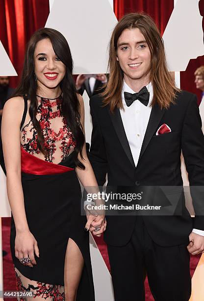 Actress Lorelei Linklater and Justin Jacobs attend the 87th Annual Academy Awards at Hollywood & Highland Center on February 22, 2015 in Hollywood,...