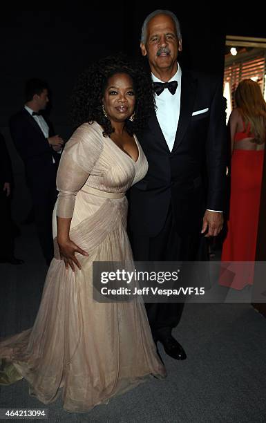 Oprah Winfrey and Stedman Graham attend the 2015 Vanity Fair Oscar Party hosted by Graydon Carter at the Wallis Annenberg Center for the Performing...