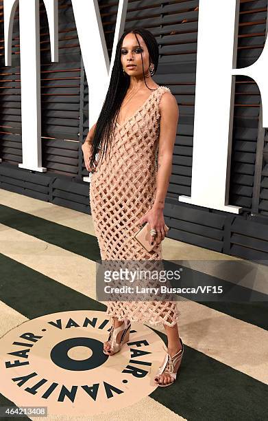 Zoe Kravitz attends the 2015 Vanity Fair Oscar Party hosted by Graydon Carter at the Wallis Annenberg Center for the Performing Arts on February 22,...