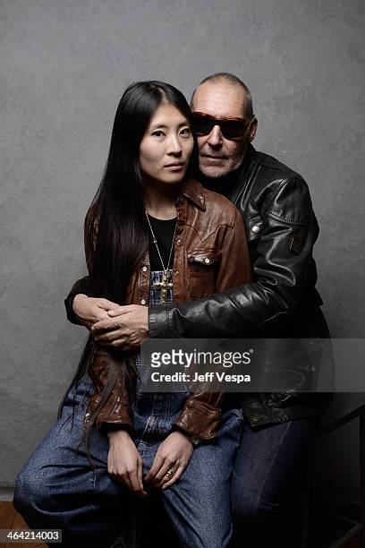 Producer Ayako Yoshida and filmmaker Michel Comte pose for a portrait during the 2014 Sundance Film Festival at the WireImage Portrait Studio at the...