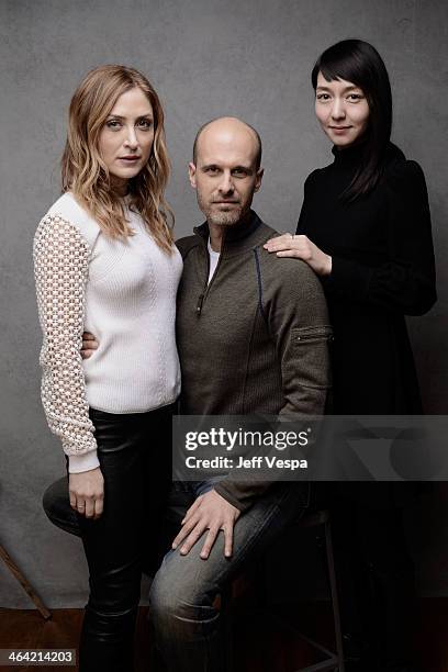 Actors Sasha Alexander, Edoardo Ponti and Mariko Wordell pose for a portrait during the 2014 Sundance Film Festival at the WireImage Portrait Studio...