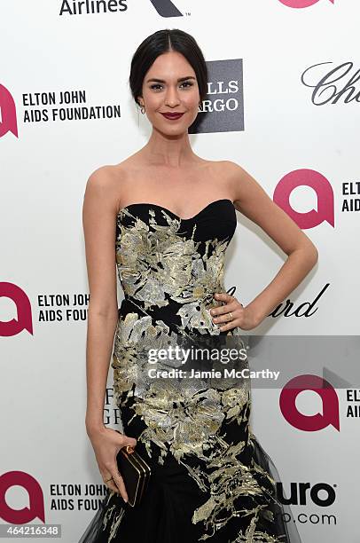 Actress Odette Annable attends the 23rd Annual Elton John AIDS Foundation Academy Awards Viewing Party on February 22, 2015 in Los Angeles,...