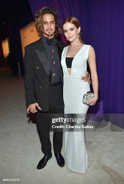 Actors Avan Jogia and Zoey Deutch attend Neuro at the 23rd Annual Elton John AIDS Foundation Academy Awards Viewing Party on February 22, 2015 in Los...