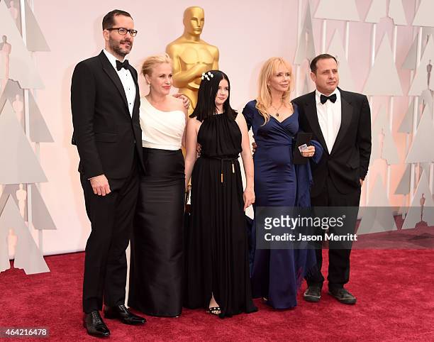Eric White, Actress Patricia Arquette, Harlow Olivia Calliope, Rosanna Arquette and Richmond Arquette attend the 87th Annual Academy Awards at...