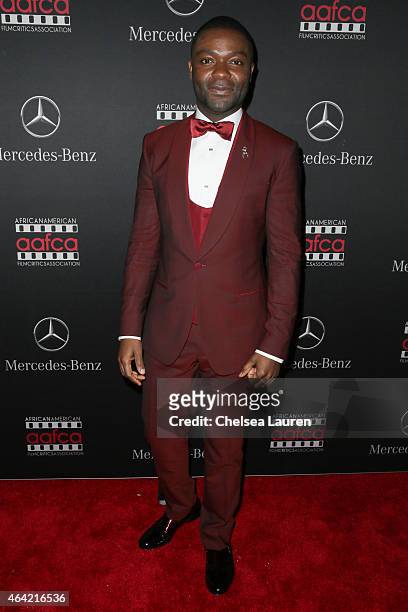 Actor David Oyelowo attends Mercedes-Benz USA and African American Film Critics Association Academy Awards viewing party on February 22, 2015 in Los...