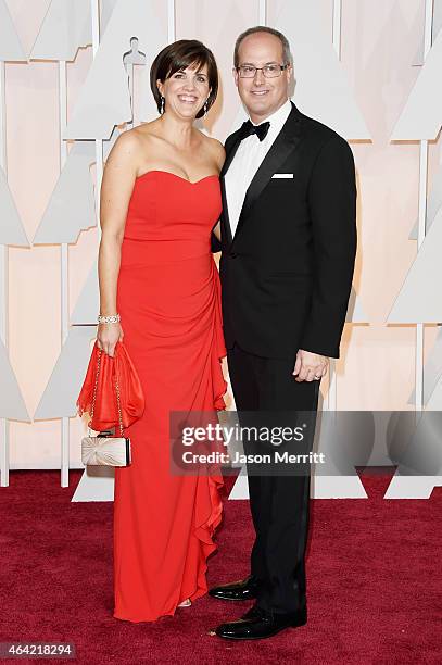 Sound editor Andrew DeCristofaro and guest attend the 87th Annual Academy Awards at Hollywood & Highland Center on February 22, 2015 in Hollywood,...