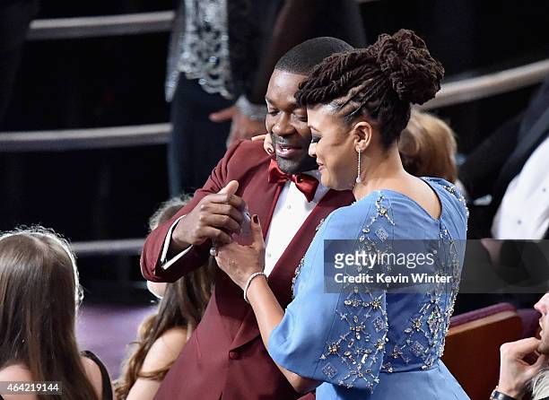 Actor David Oyelowo and director Ava DuVernay onstage during the 87th Annual Academy Awards at Dolby Theatre on February 22, 2015 in Hollywood,...