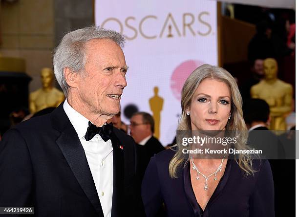 Director Clint Eastwood and Christina Sandera attend the 87th Annual Academy Awards at Hollywood & Highland Center on February 22, 2015 in Hollywood,...