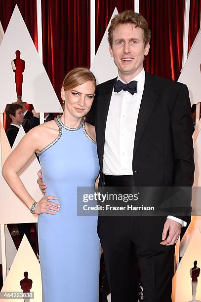 Producers Helen Estabrook and Couper Samuelson attend the 87th Annual Academy Awards at Hollywood & Highland Center on February 22, 2015 in...