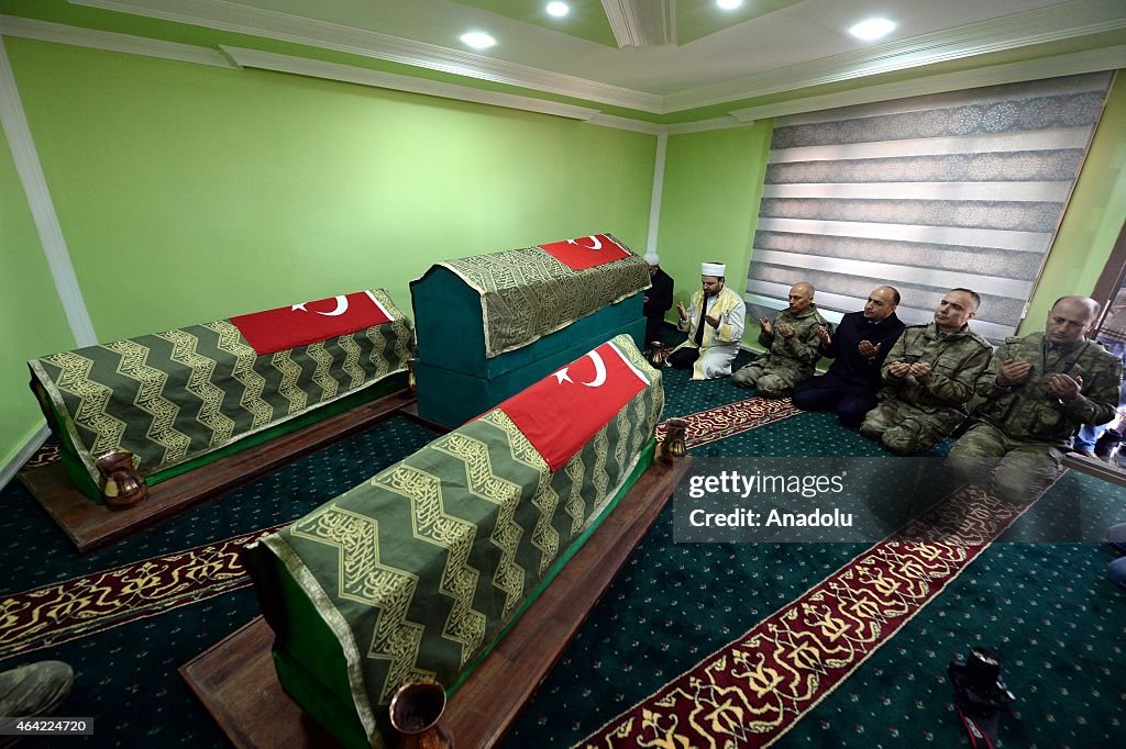 Ceremony in Sanliurfa for coffins brought temporarily from Tomb of Suleyman Shah