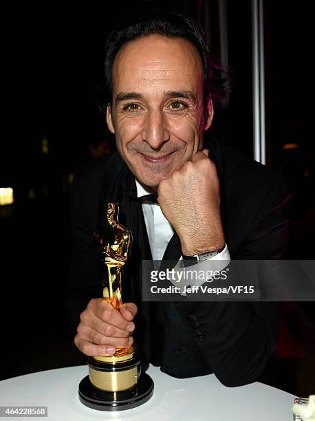 Composer Alexandre Desplat attends the 2015 Vanity Fair Oscar Party hosted by Graydon Carter at the Wallis Annenberg Center for the Performing Arts...