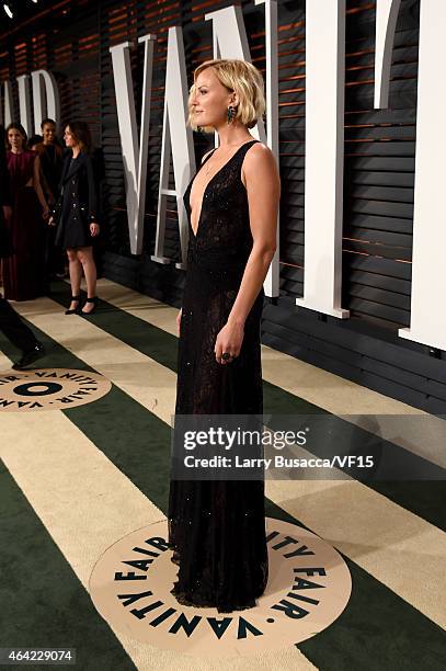 Model Malin Akerman attends the 2015 Vanity Fair Oscar Party hosted by Graydon Carter at the Wallis Annenberg Center for the Performing Arts on...