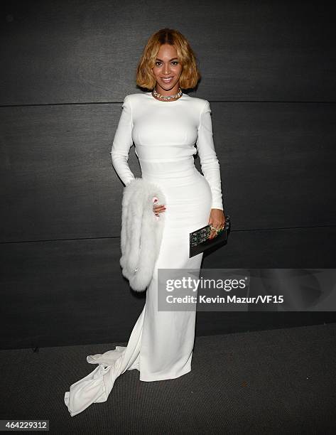 Beyonce attends the 2015 Vanity Fair Oscar Party hosted by Graydon Carter at the Wallis Annenberg Center for the Performing Arts on February 22, 2015...