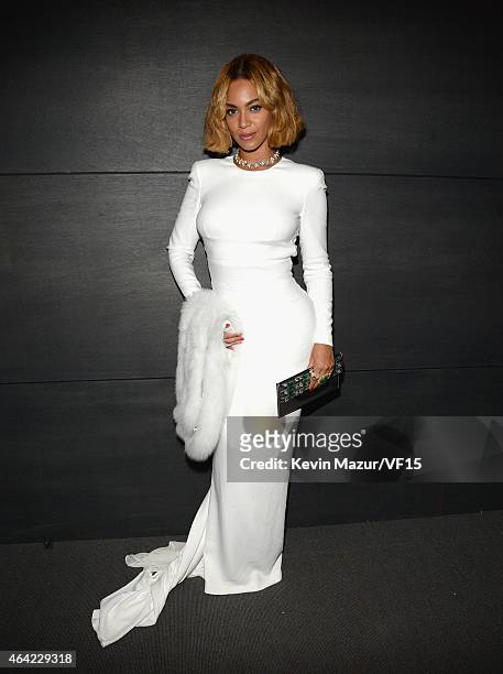 Beyonce attends the 2015 Vanity Fair Oscar Party hosted by Graydon Carter at the Wallis Annenberg Center for the Performing Arts on February 22, 2015...