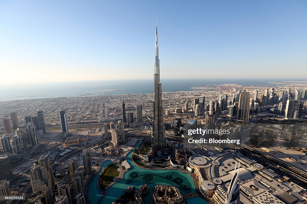 Helicopter Views Of Dubai City Skyline