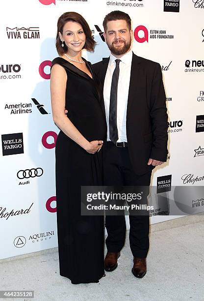 Jack and Lisa Osbourne arrive at the 23rd Annual Elton John AIDS Foundation Academy Awards Viewing Party at The City of West Hollywood Park on...