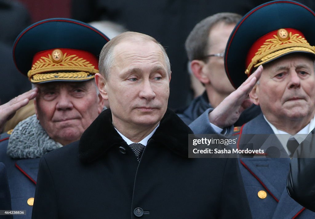 Putin Marks Defender Of The Motherland Day In Moscow