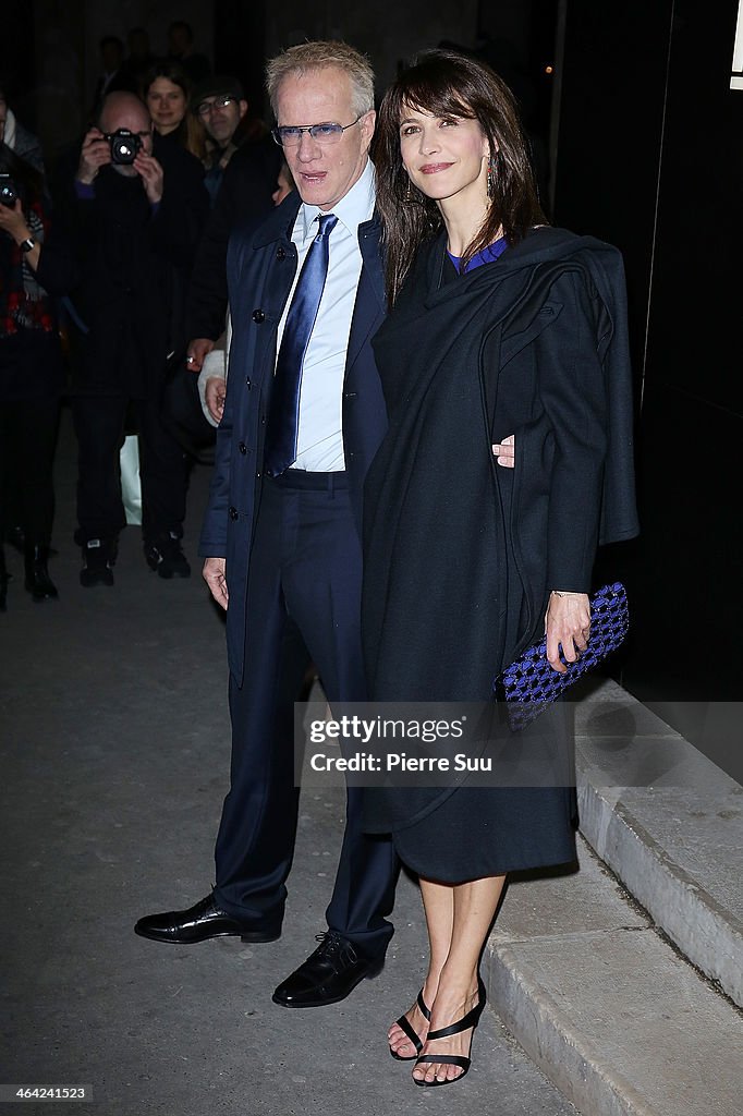 Christophe Lambert and Sophie Marceau attend the Giorgio Armani Prive