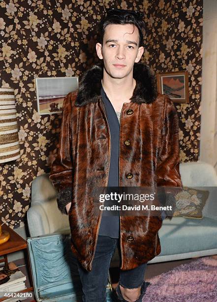 Matt Healy attends the Erdem show during London Fashion Week Fall/Winter 2015/16 at Old Selfridges Hotel on February 23, 2015 in London, England.