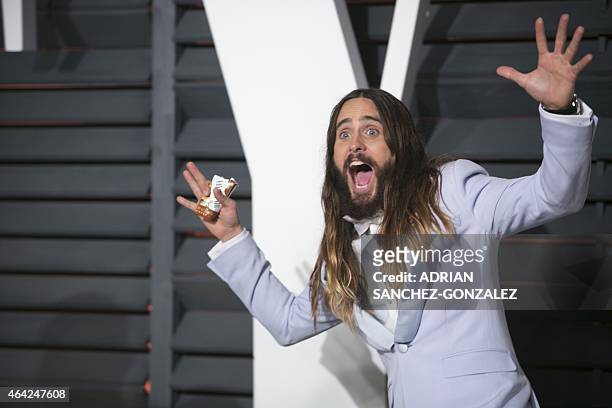 Jared Leto arrives to the 2015 Vanity Fair Oscar Party February 22, 2015 in Beverly Hills, California. AFP PHOTO/ADRIAN SANCHEZ-GONZALEZ