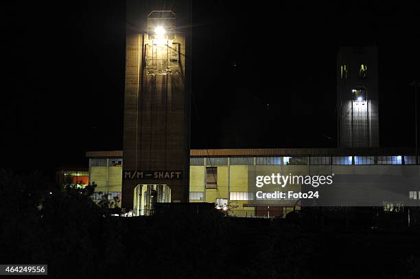 Kusasalethu gold mine on February 22, 2015 in Cartlonville, South Africa. Harmony Gold and the mineral resources department are conducting a joint...