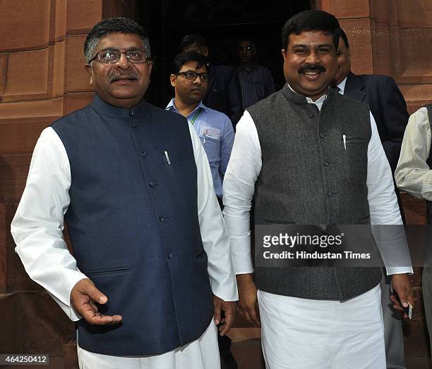 Minister of State for Petroleum and Natural Gas Dharmendra Pradhan Union Minister of Communication and Information Technology Ravi Shankar Prasad...