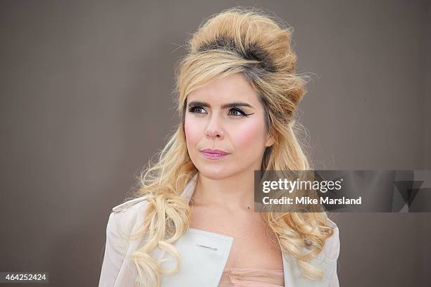 Paloma Faith attends the Burberry Prosum show during London Fashion Week Fall/Winter 2015/16 at perk's Field on February 23, 2015 in London, England.