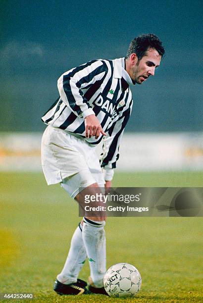 Paolo Di Canio of Juventus in action circa 1992, Di Canio played for the club between 1990-93.