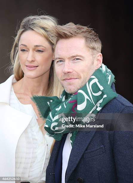 Storm Keating and Ronan Keating attend the Burberry Prosum show during London Fashion Week Fall/Winter 2015/16 at perk's Field on February 23, 2015...