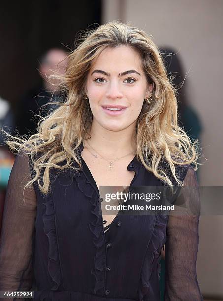 Chelsea Leyland attends the Burberry Prosum show during London Fashion Week Fall/Winter 2015/16 at perk's Field on February 23, 2015 in London,...