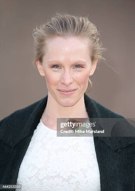 Susanne Wuest attends the Burberry Prosum show during London Fashion Week Fall/Winter 2015/16 at perk's Field on February 23, 2015 in London, England.