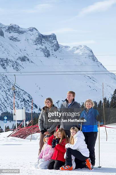 Queen Maxima of the Netherlands, Princess Ariane,Princess Alexia, King Willem-Alexander of the Netherlands, Princess Catharina-Amalia, and the...