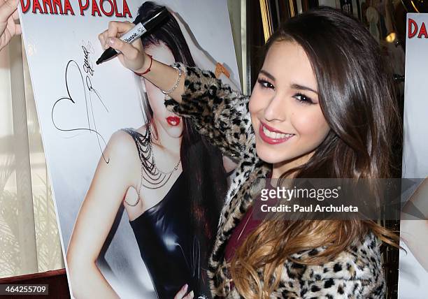Recording Artist Danna Paola poses for pictures before her press conference to announce the crossover film "Saving Sara Cruz" on January 21, 2014 in...