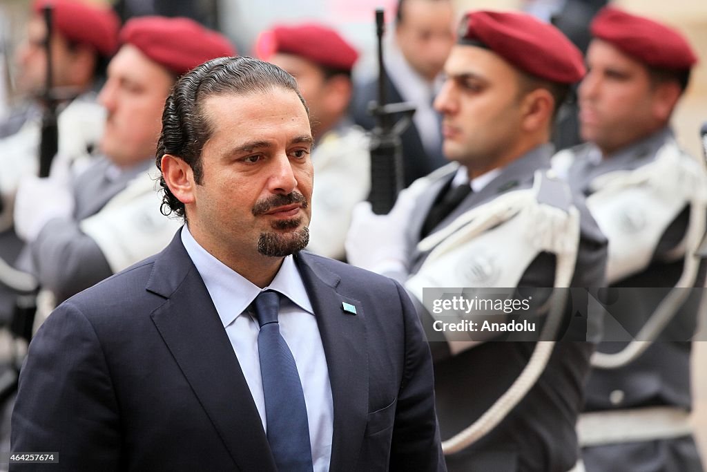 Former Lebanese PM Saad Hariri meets PM Tammam Salam in Beirut